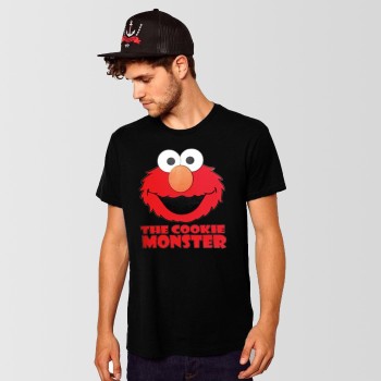 The Cookie Monster Black Round Neck T-Shirt