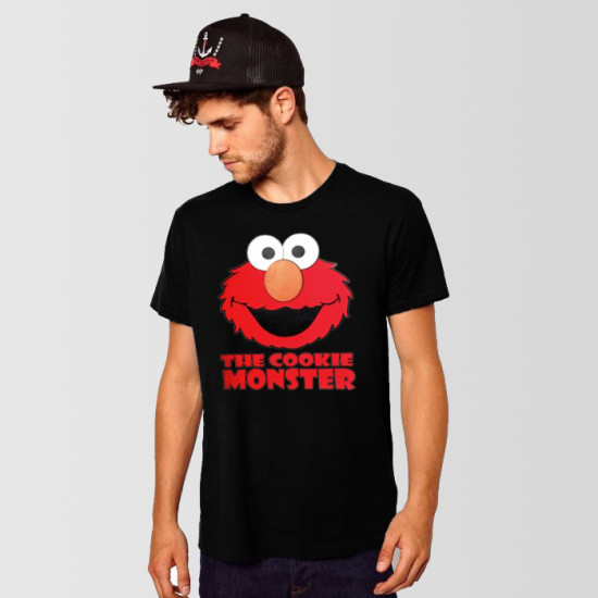The Cookie Monster Black Round Neck T-Shirt The Cookie Monster Black Round Neck T-Shirt