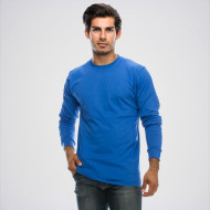 Royal Blue Round Neck Full Sleeves T-Shirt 