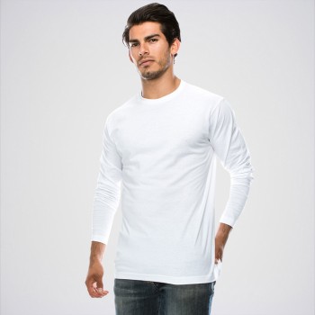 White Round Neck Full Sleeves T-Shirt 