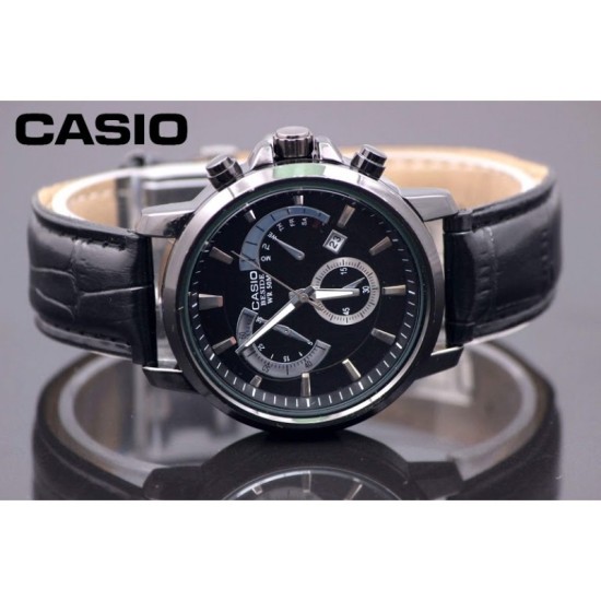 Edifice Casio Leather Strap Watch Design 5