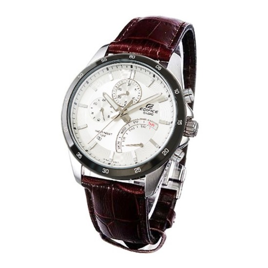 Casio Edifice Leather Strap Watch