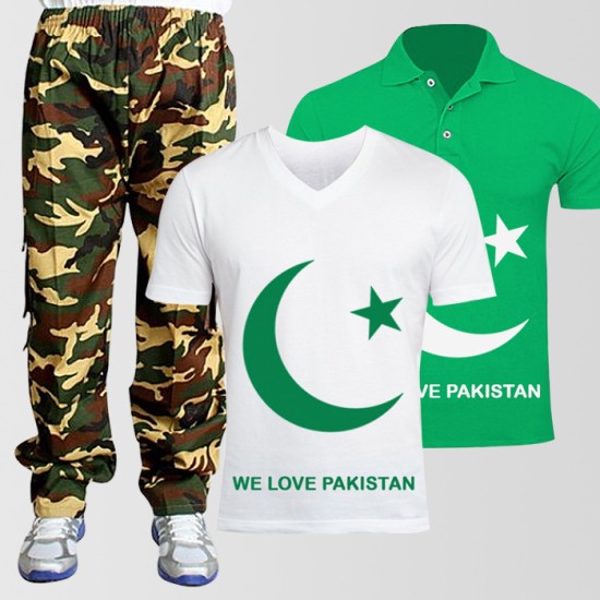 Bundle of 2 Pakistani T-Shirt & Cotton Trouzer 