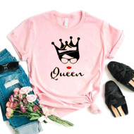 Queen Pink Half Sleeves T-Shirt For Women