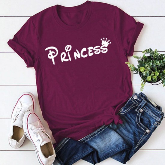 Princess Purple half Sleeves T-Shirt For Women