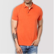 Orange Plain Polo T-shirt 