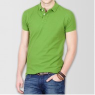 Green Plain Polo T-Shirt 