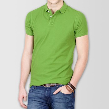 Green Plain Polo T-Shirt 