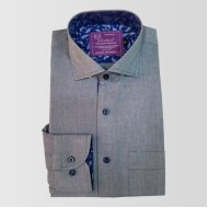 Chambray Grey Cotton Formal Shirt