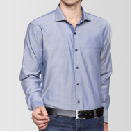 Grey Self Printed Cotton Shirt