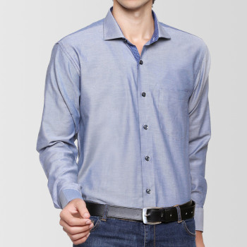 Grey Self Printed Cotton Shirt Grey Self Printed Cotton Shirt