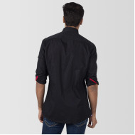 Black Cotton Casual Shirt