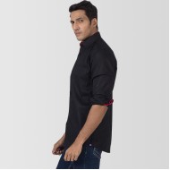 Black Cotton Casual Shirt