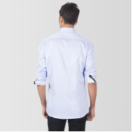Blue Cotton Casual Shirt