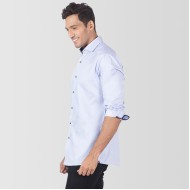 Blue Cotton Casual Shirt