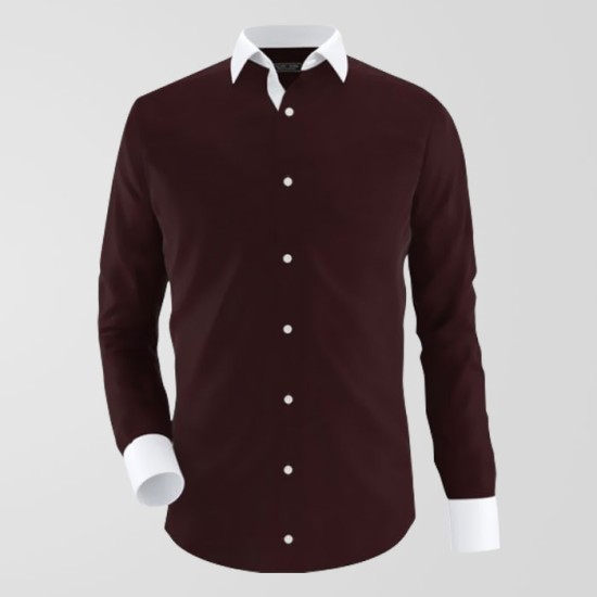 Ox-Maroon Formal Shirt