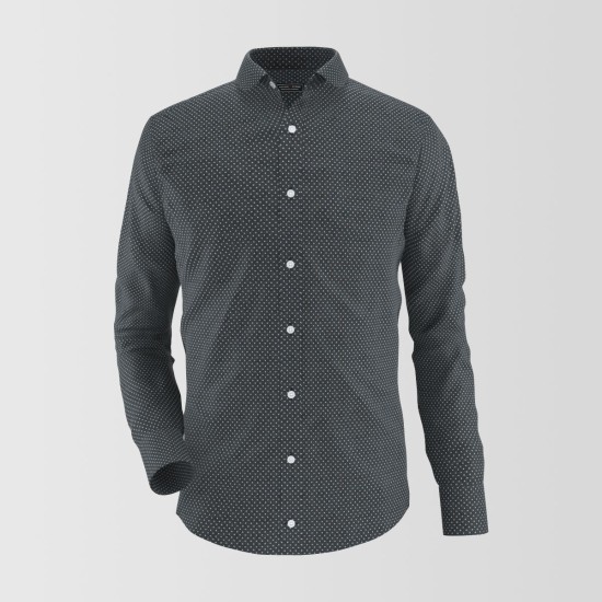 Black Polkadot Formal Shirt