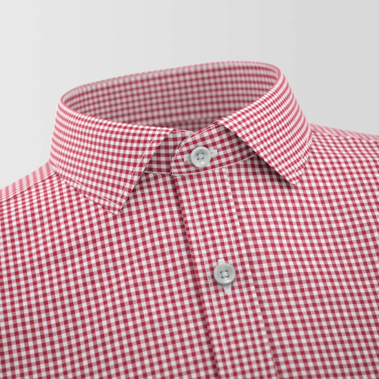 Red Small Checked Formal Shirt