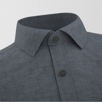 Grey Chambray Contrast Formal Shirt