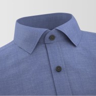 Blue Chambray Contrast Formal Shirt