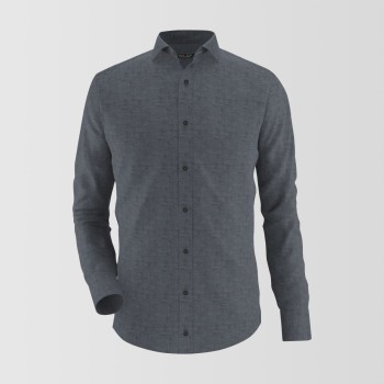 Grey Chambray Contrast Formal Shirt