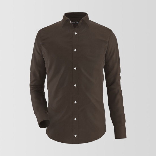 Plain Dark Brown Formal Shirt