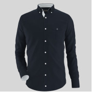 Navy Blue Formal Shirt With White Contrast 