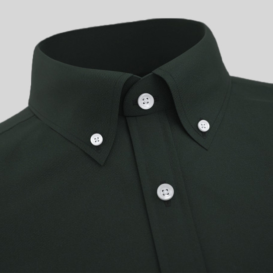Solid Green Formal Shirt With Front Pocket 