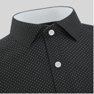 Black Polka dot With Two Pocket Formal Shirt  
