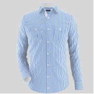 Blue Lining Formal Shirt With Contrast 