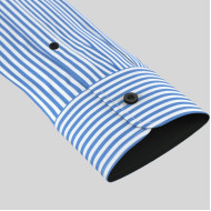 Blue Lining Formal Shirt With Contrast 