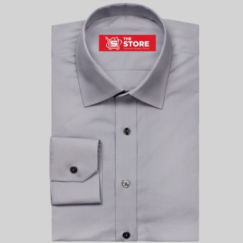 Gray Poplin Formal Shirt 