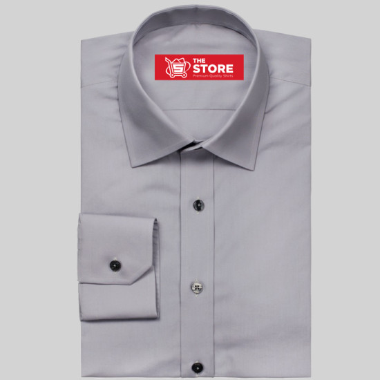 Gray Poplin Formal Shirt 