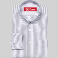 White Black Striped Oxford Formal Shirt 