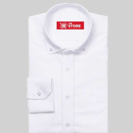 Damian White Oxford Formal Shirt 