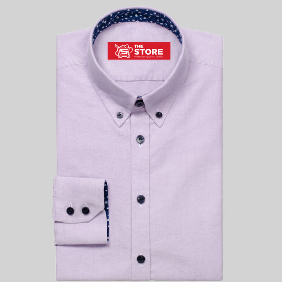 George Purple Oxford Formal Shirt 