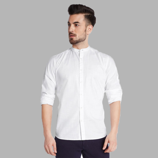 White Stylish Cotton Shirt 