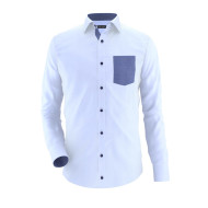 Blue Formal Shirt With Dark Blue Pocket Contrast 