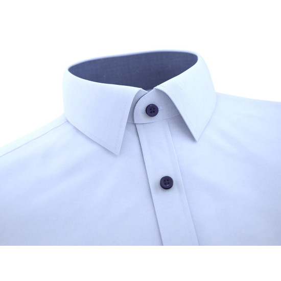 Blue Formal Shirt With Dark Blue Pocket Contrast 
