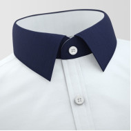 White With Royal Blue contrast Formal Shirt