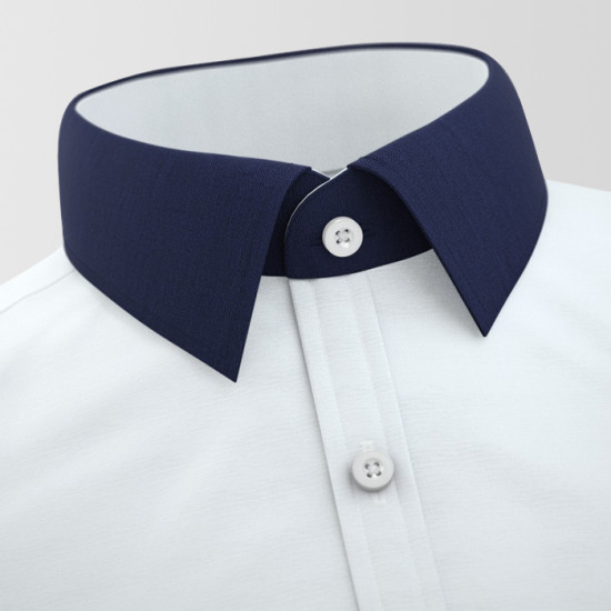 White With Royal Blue contrast Formal Shirt
