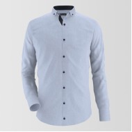 Gondomar Navy Chambray With Black contrast Formal Shirt