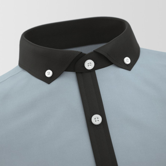 Grey With Black contrast Formal Shirt