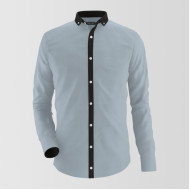 Grey With Black contrast Formal Shirt