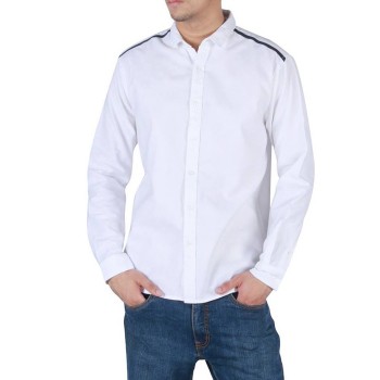 White Designer Shirt with Black Contrast 