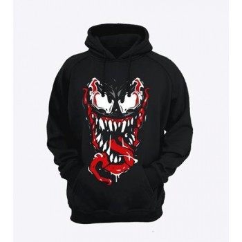 Black Hoodie With Stylish Venom Logo