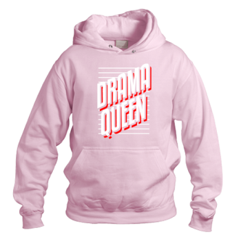 Pink Hoodie With Drama Queen Logo