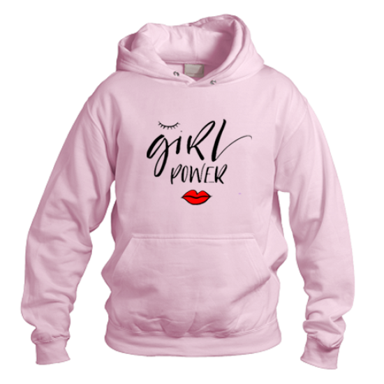 Pink Hoodie With Girl Power Logo Pink Hoodie With Girl Power Logo
