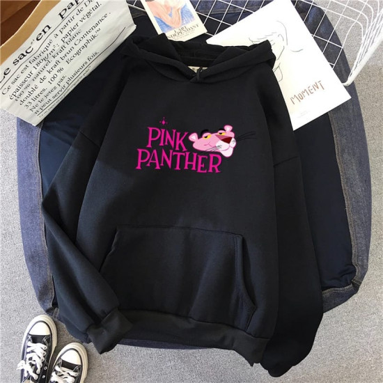 Pink Panther Black Printed Hoodie Pink Panther Black Printed Hoodie
