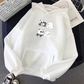 Cute Bears White Pullover Hoodie